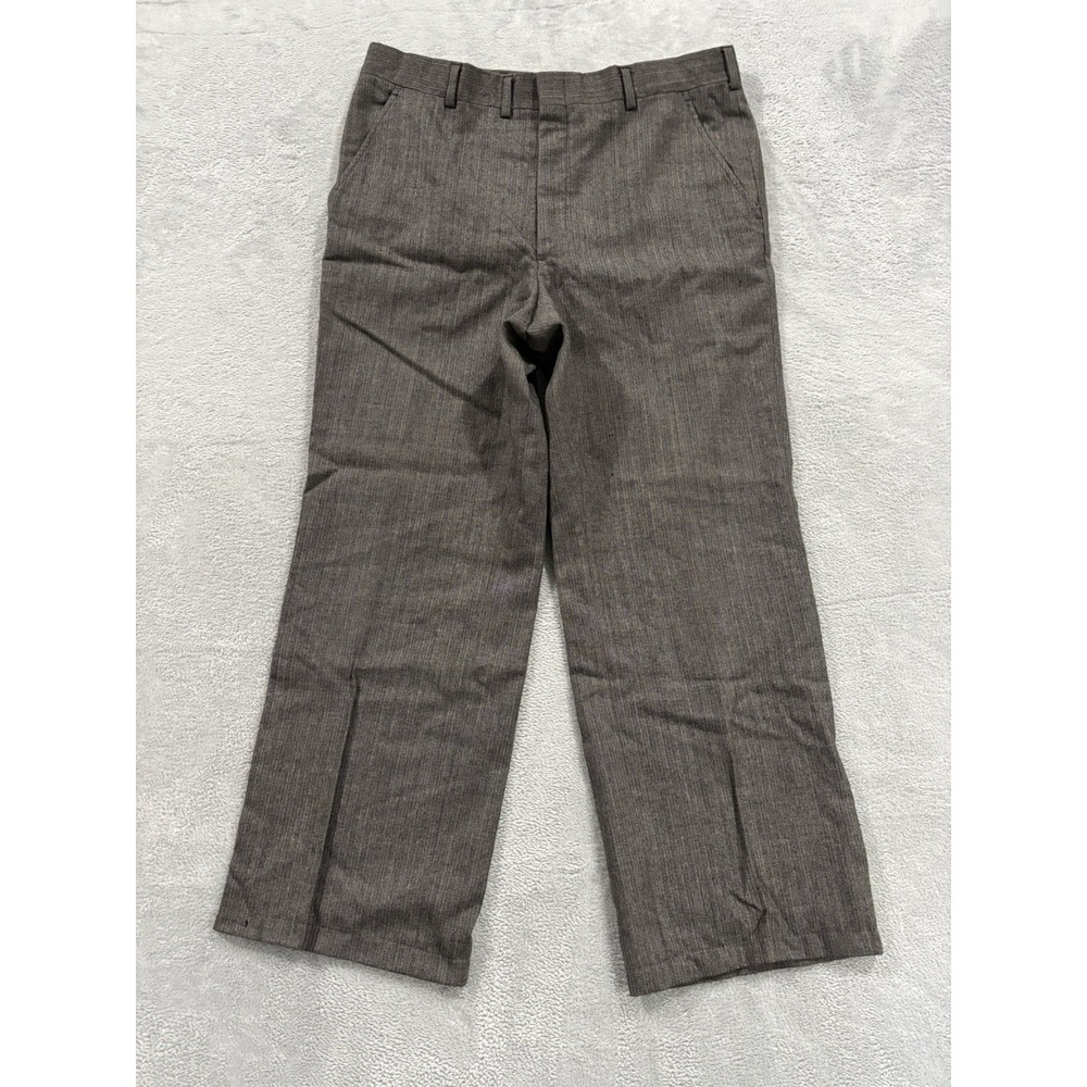 Vintage Christian Dior Dress Pants Mens 35 x 27 Brown Straight Union Made in USA